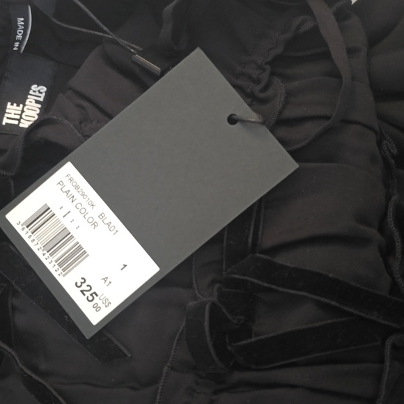 NWT! The Kooples, Shirred Maxi Dress Bows/Tiered Skirt, Black, FR 1(US S),$325 - Picture 6 of 6